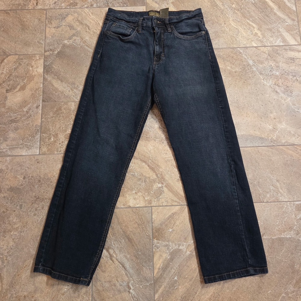 Urban Star Mens Relaxed Fit Dark Wash Stretch Jeans 32x30 Blue